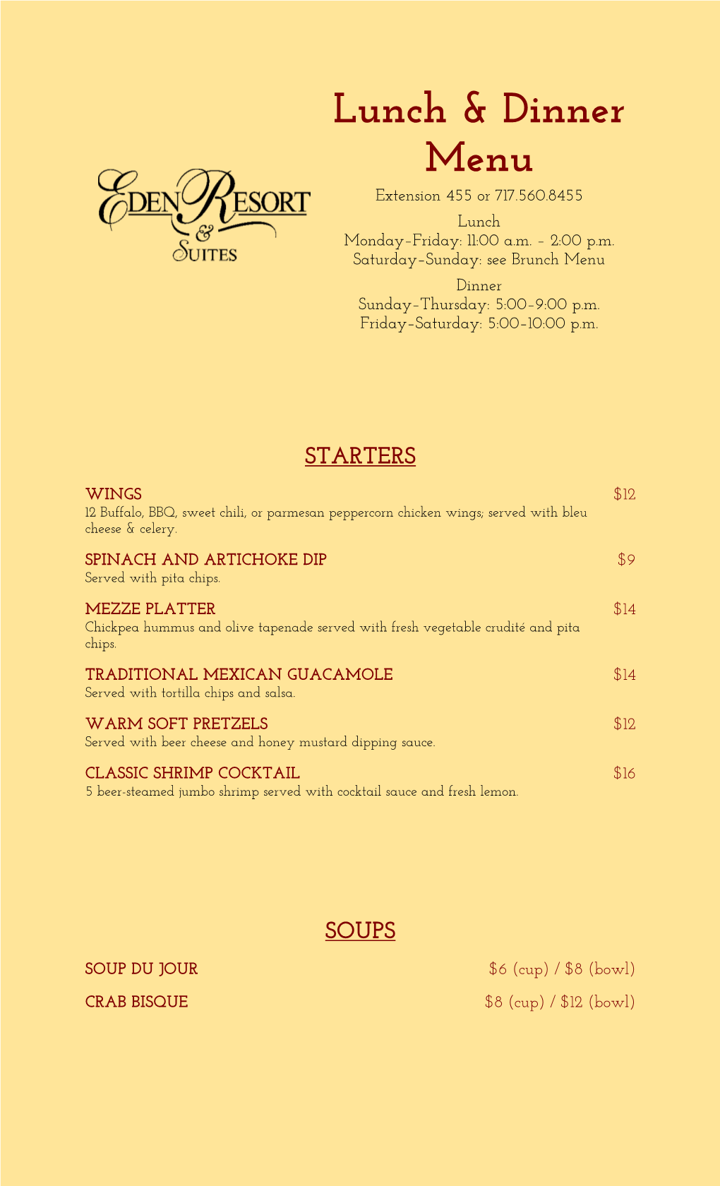 Lunch & Dinner Menu