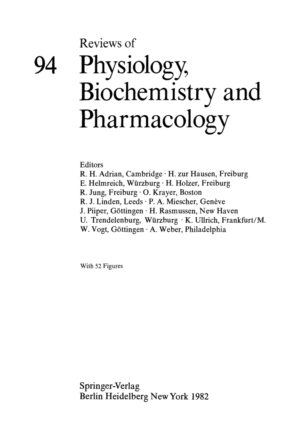 94 Physiology, Biochemistry and Pharmacology
