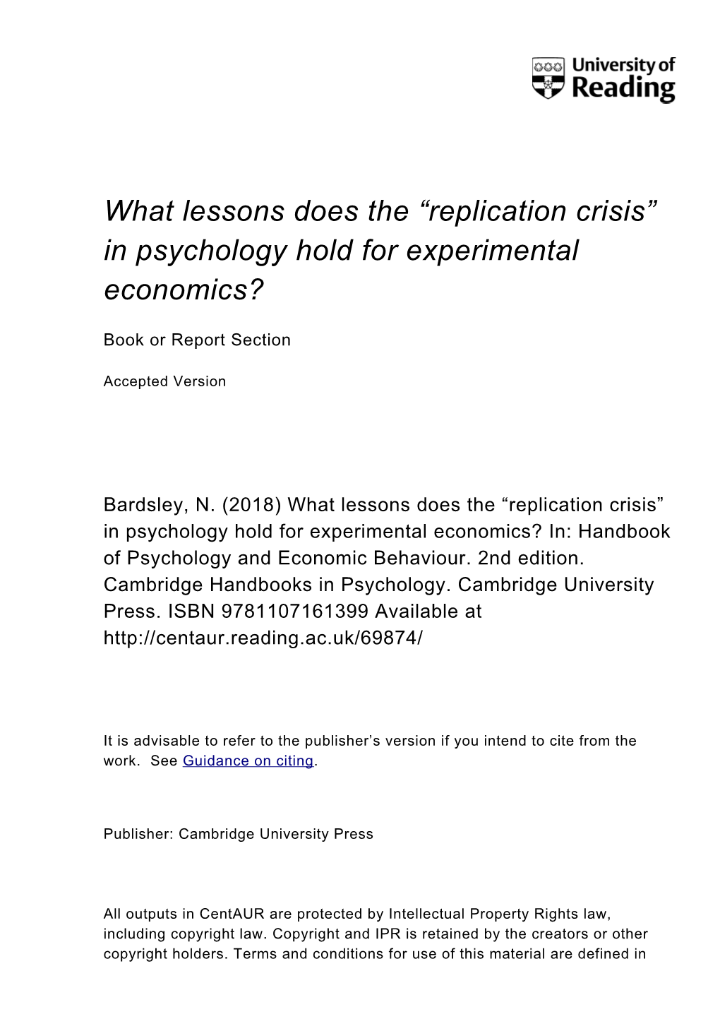 Replication Crisis” in Psychology Hold for Experimental Economics?