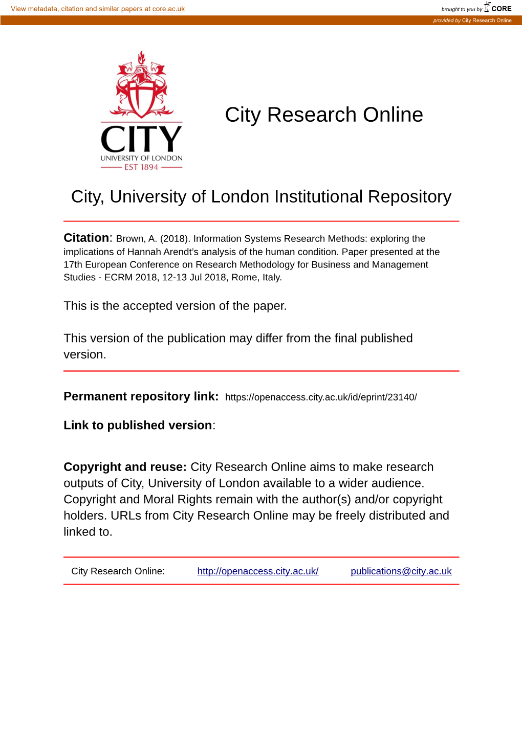 City Research Online