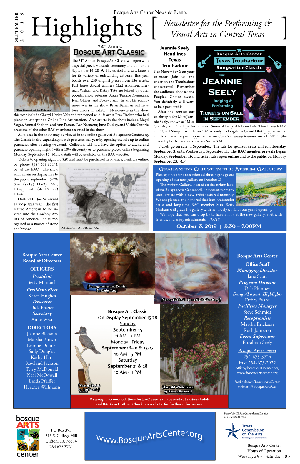 Newsletter for the Performing & Visual Arts in Central Texas Jeannie Seely