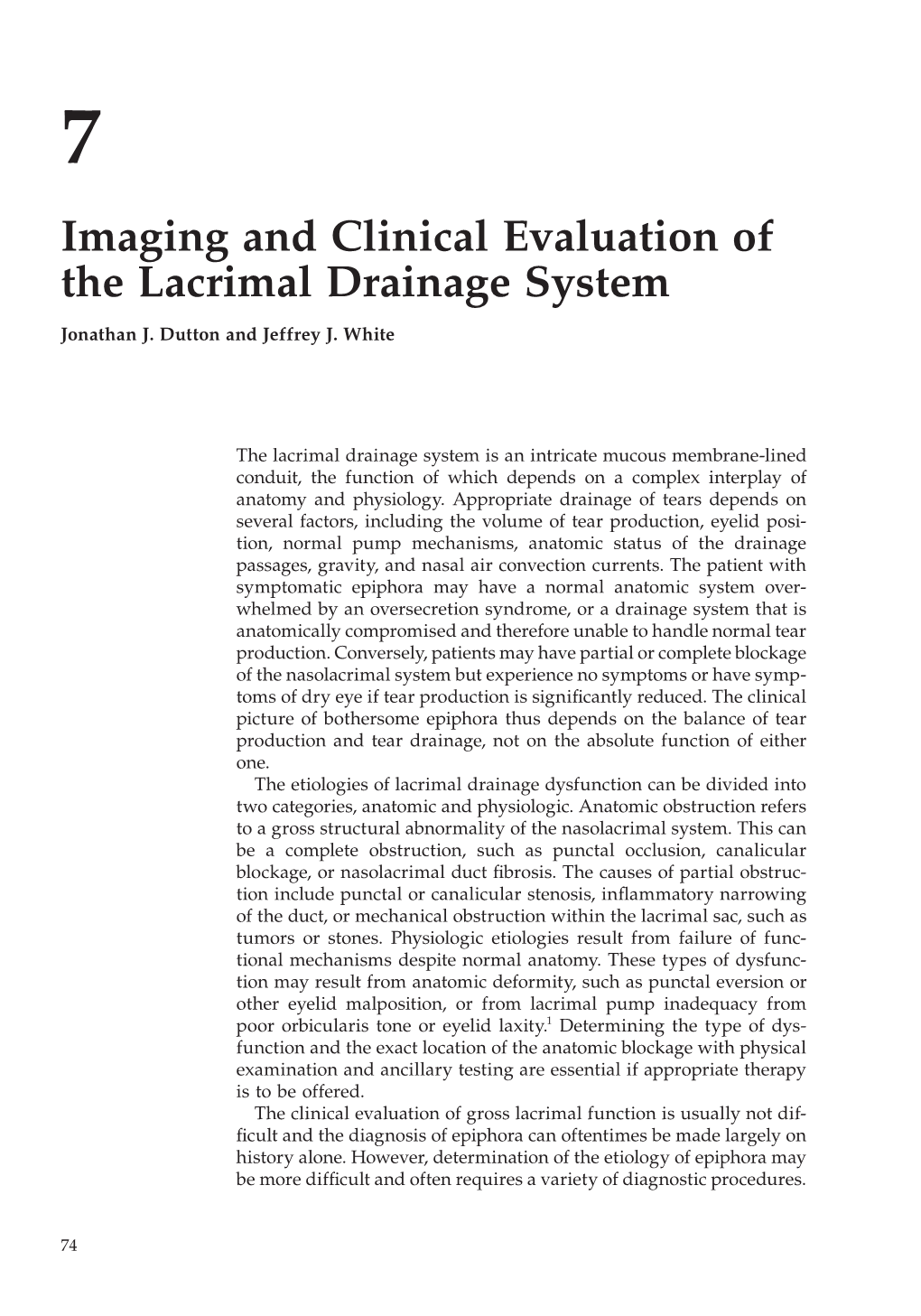 Imaging and Clinical Evaluation of the Lacrimal Drainage System