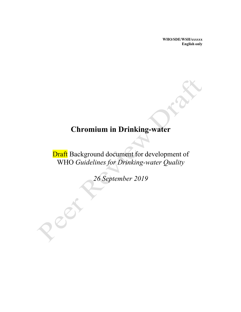 Chromium in Drinking-Water