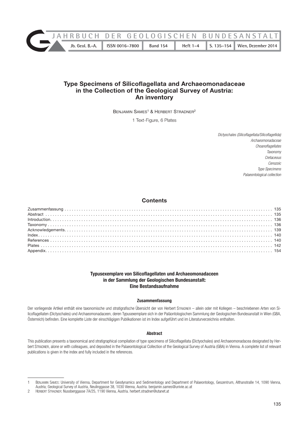 JAHRBUCH DER GEOLOGISCHEN BUNDESANSTALT Jb