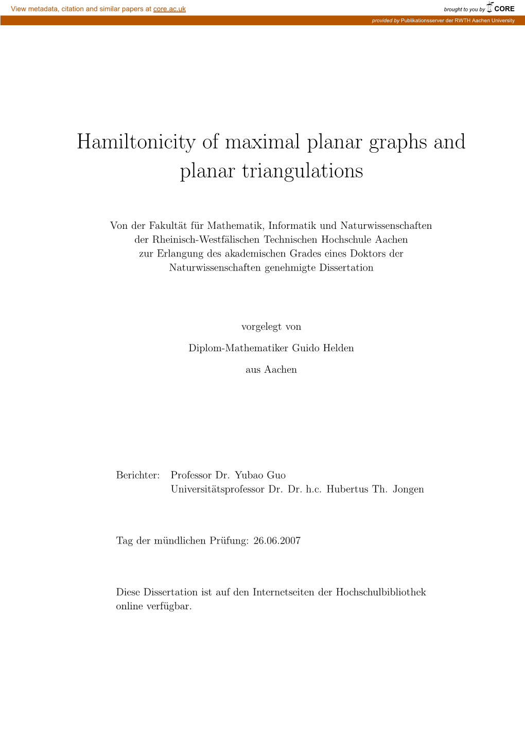 Hamiltonicity of Maximal Planar Graphs and Planar Triangulations