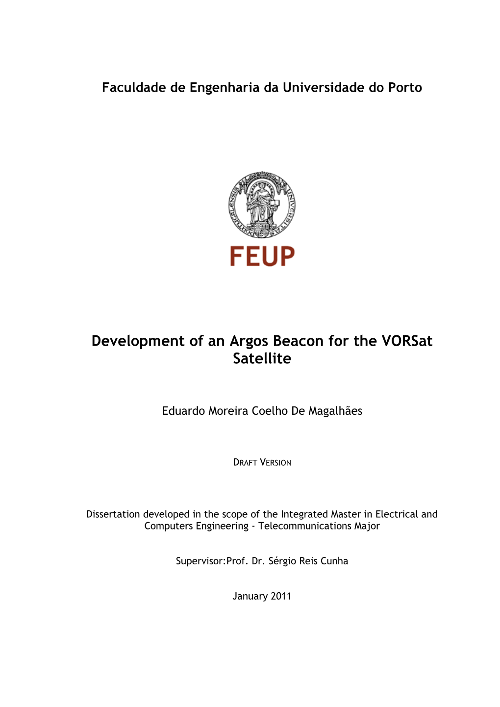 Development of an Argos Beacon for the Vorsat Satellite