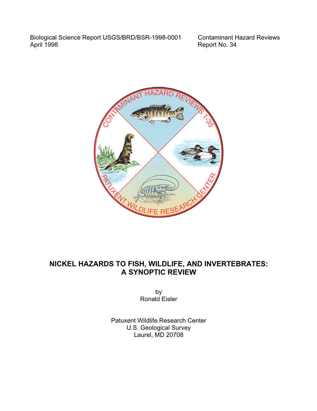 Nickel Hazards to Fish, Wildlife, and Invertebrates: a Synoptic Review