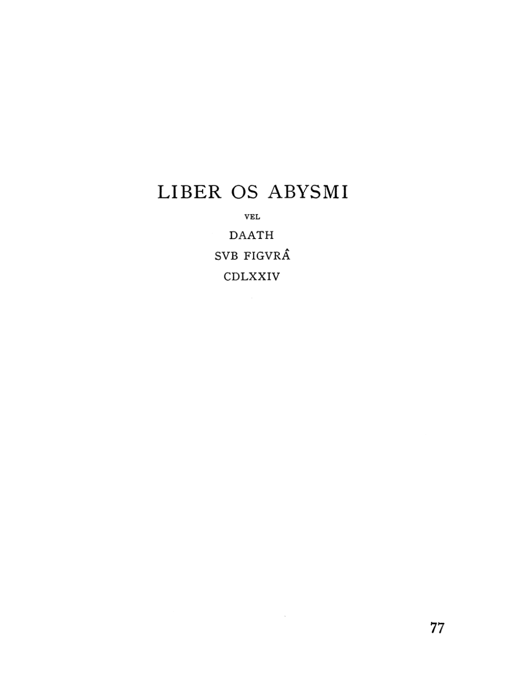 LIBER OS ABYSMI. the Equinox