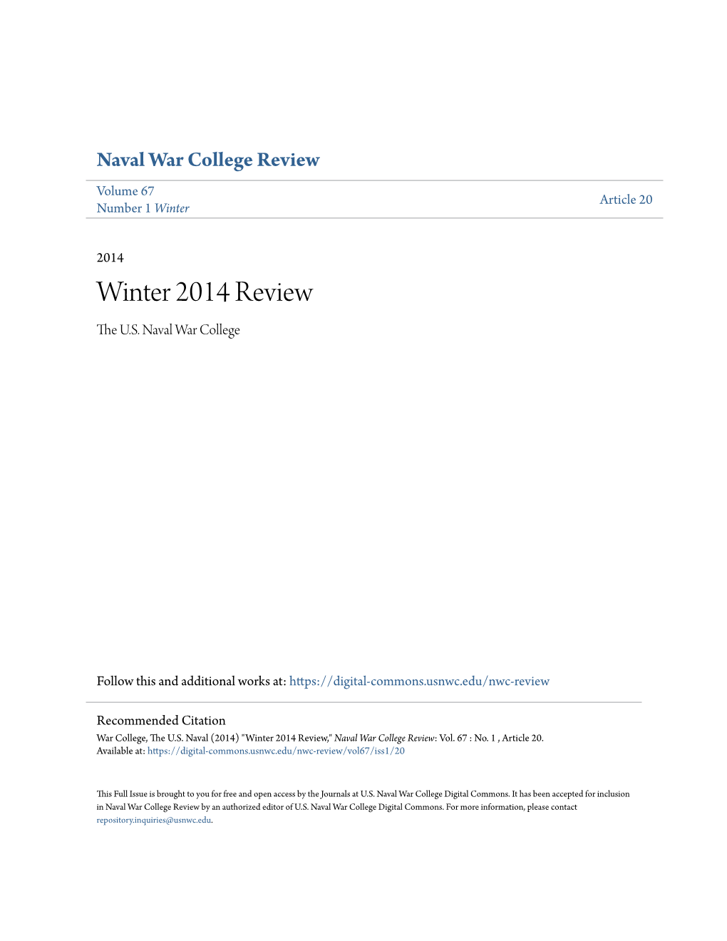 Winter 2014 Review the .SU