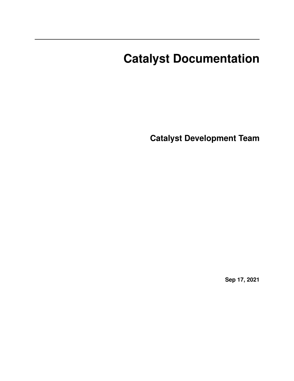 Catalyst Documentation