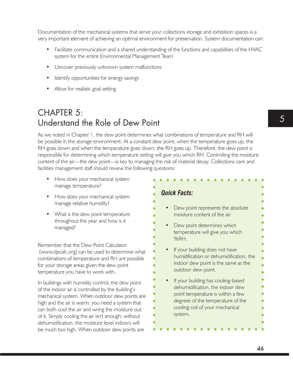 CHAPTER 5: Understand the Role of Dew Point 5