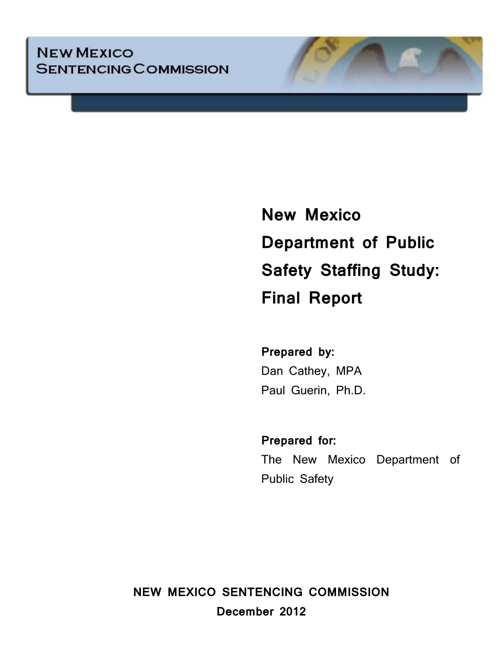 New Mexico Department of Public Safety Staffing Study: Final Report