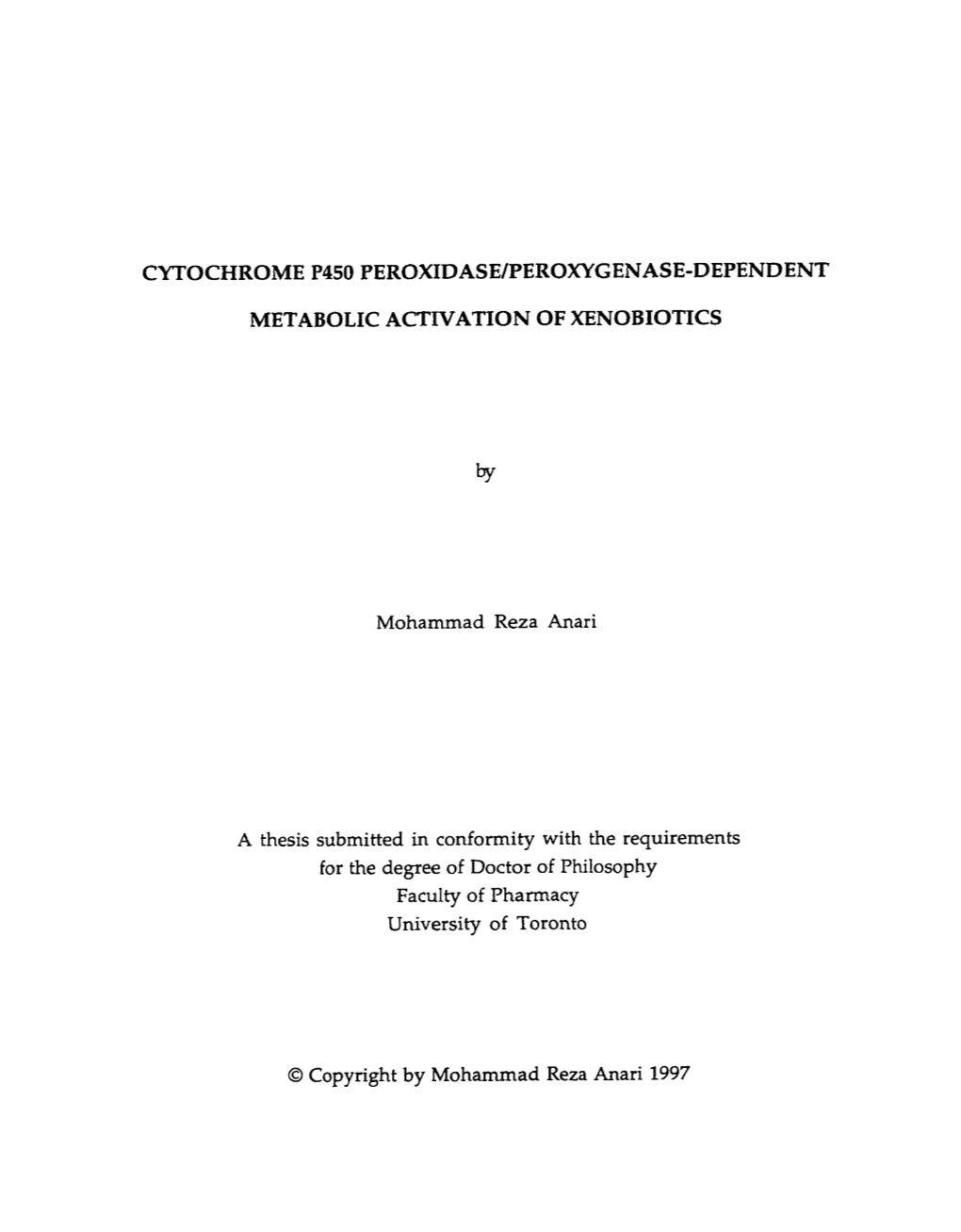 CYTOCHROME P450 Peroxidasefperoxygenase-DEPENDENT