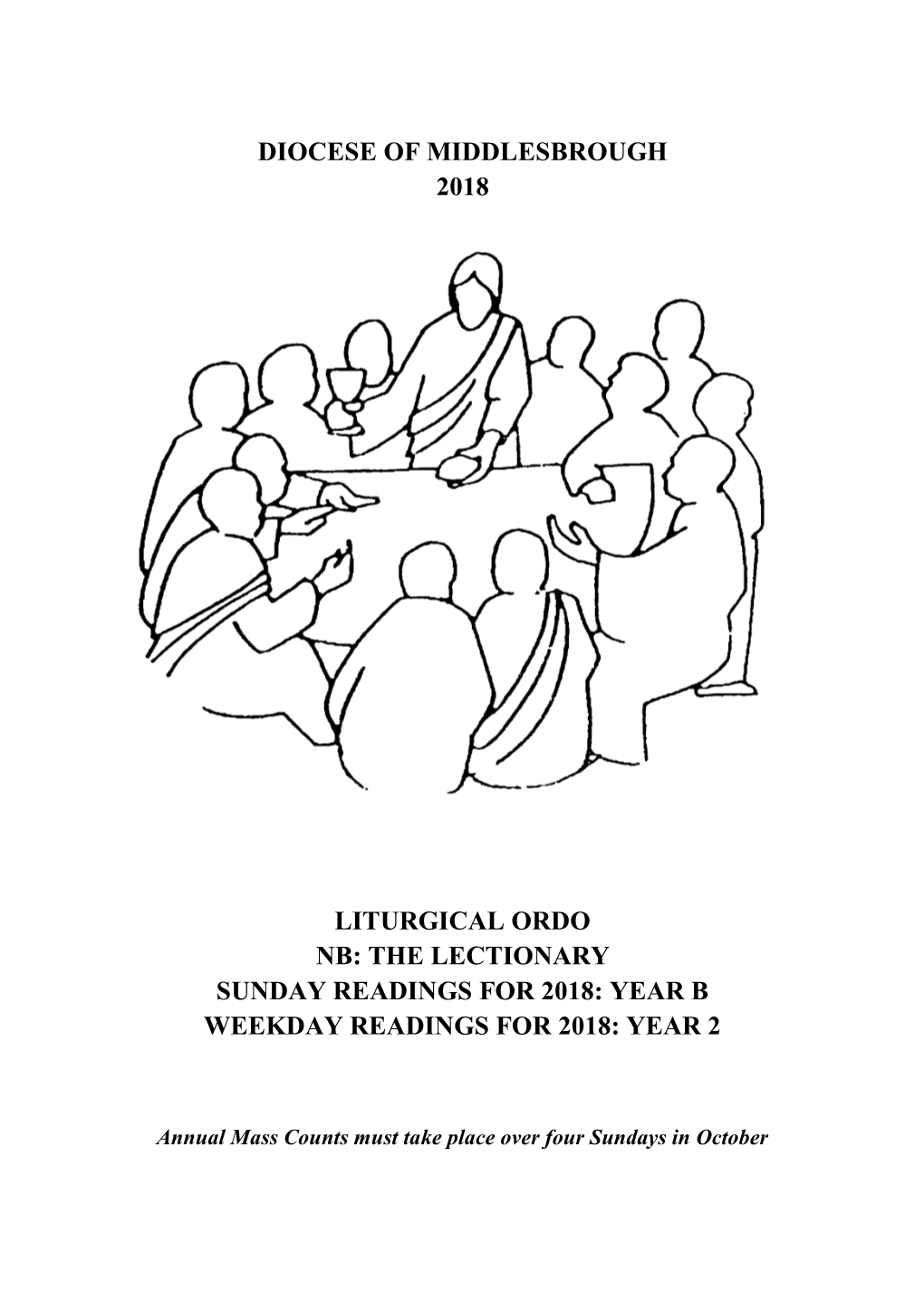 Diocese of Middlesbrough 2018 Liturgical Ordo Nb