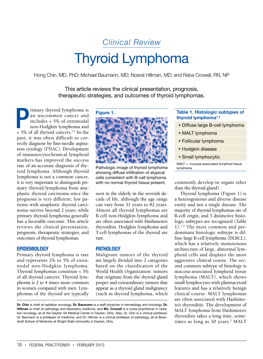 Thyroid Lymphoma