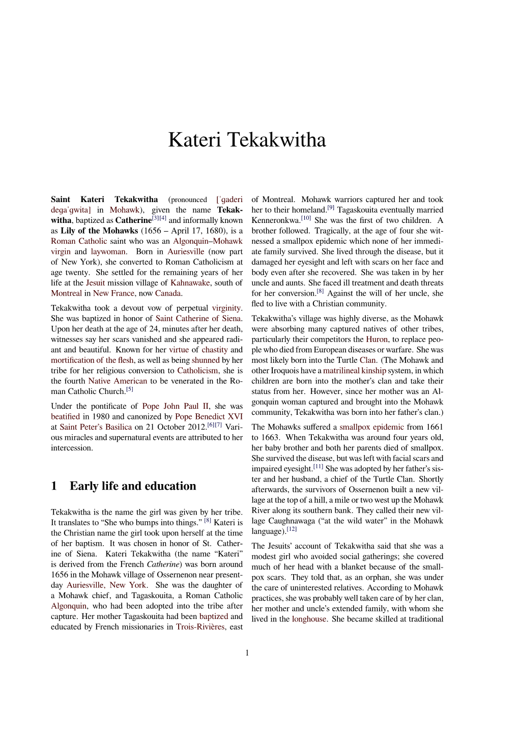 Kateri Tekakwitha