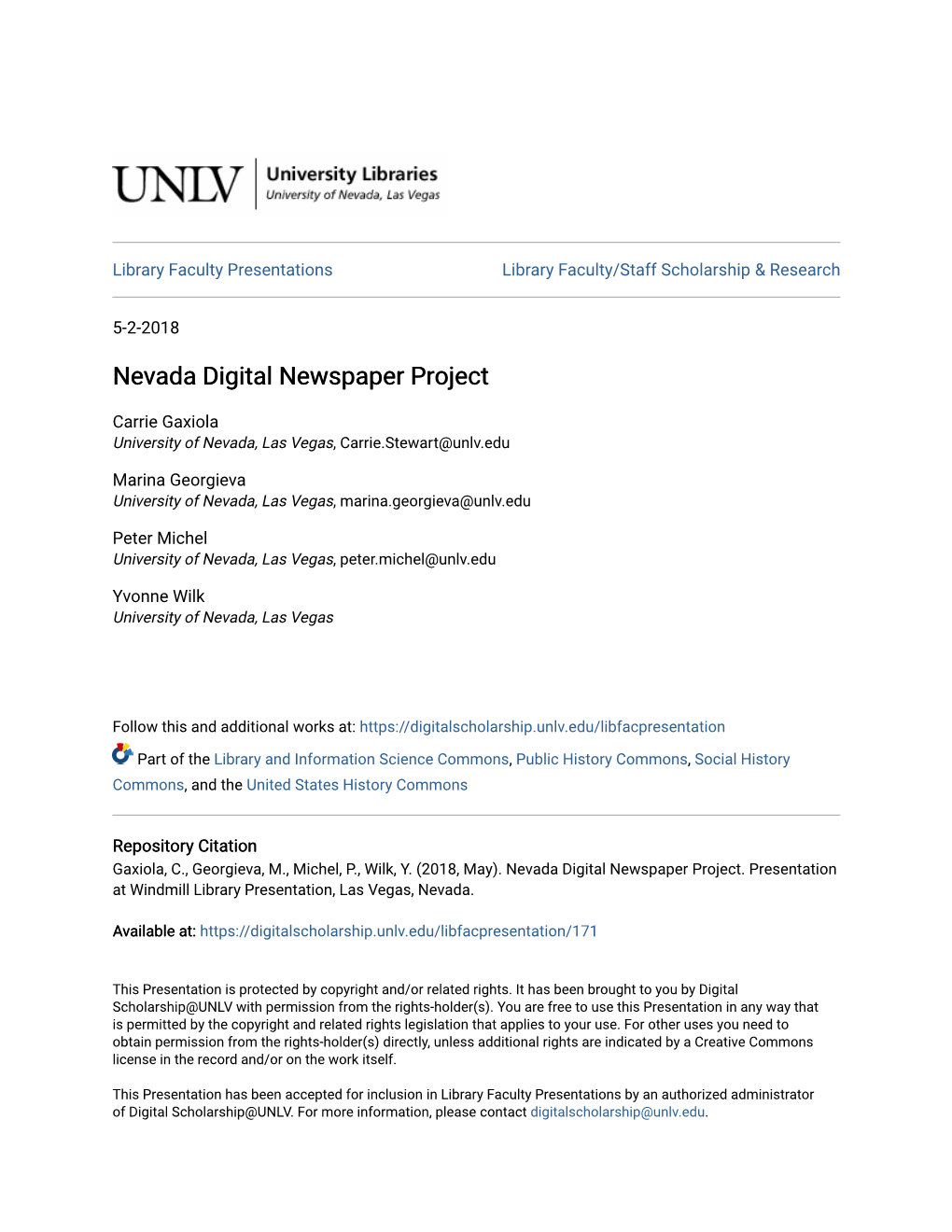 Nevada Digital Newspaper Project