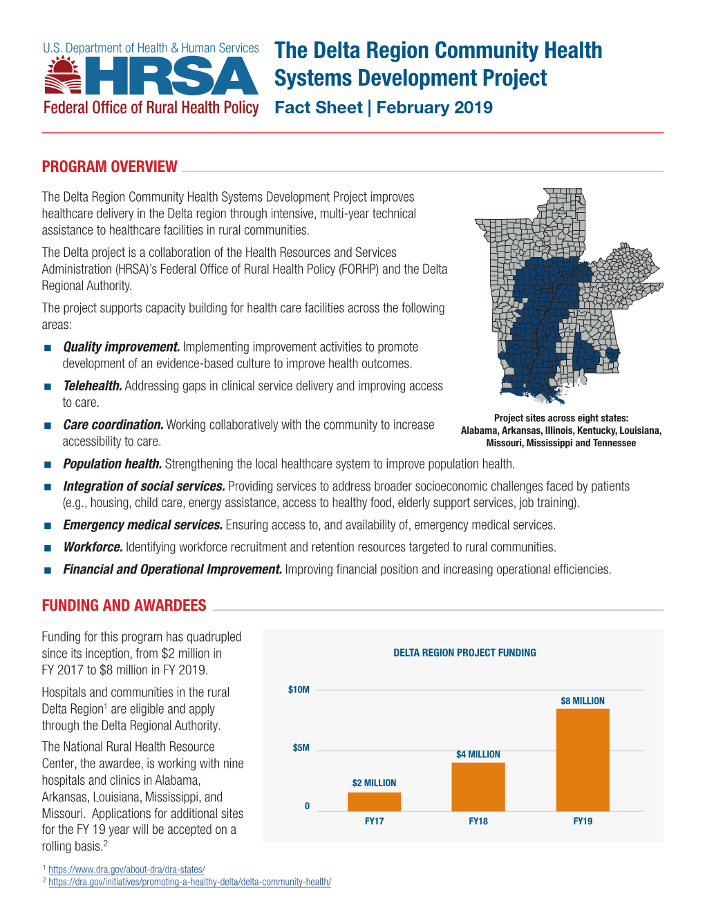 The Delta Region Community Health Systems Development Project Fact Sheet | February 2019