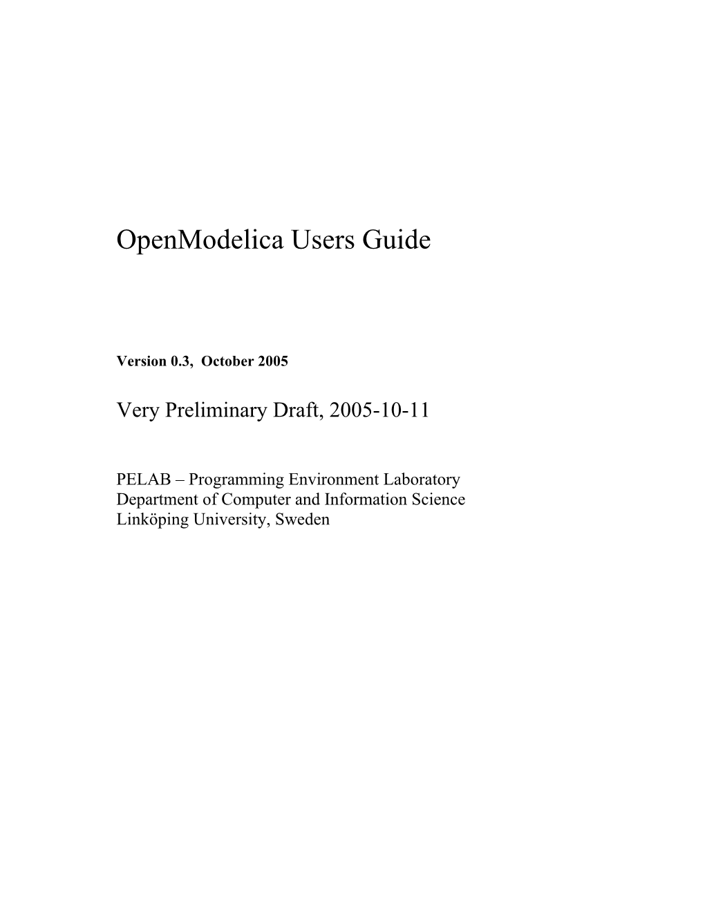 Openmodelica Users Guide