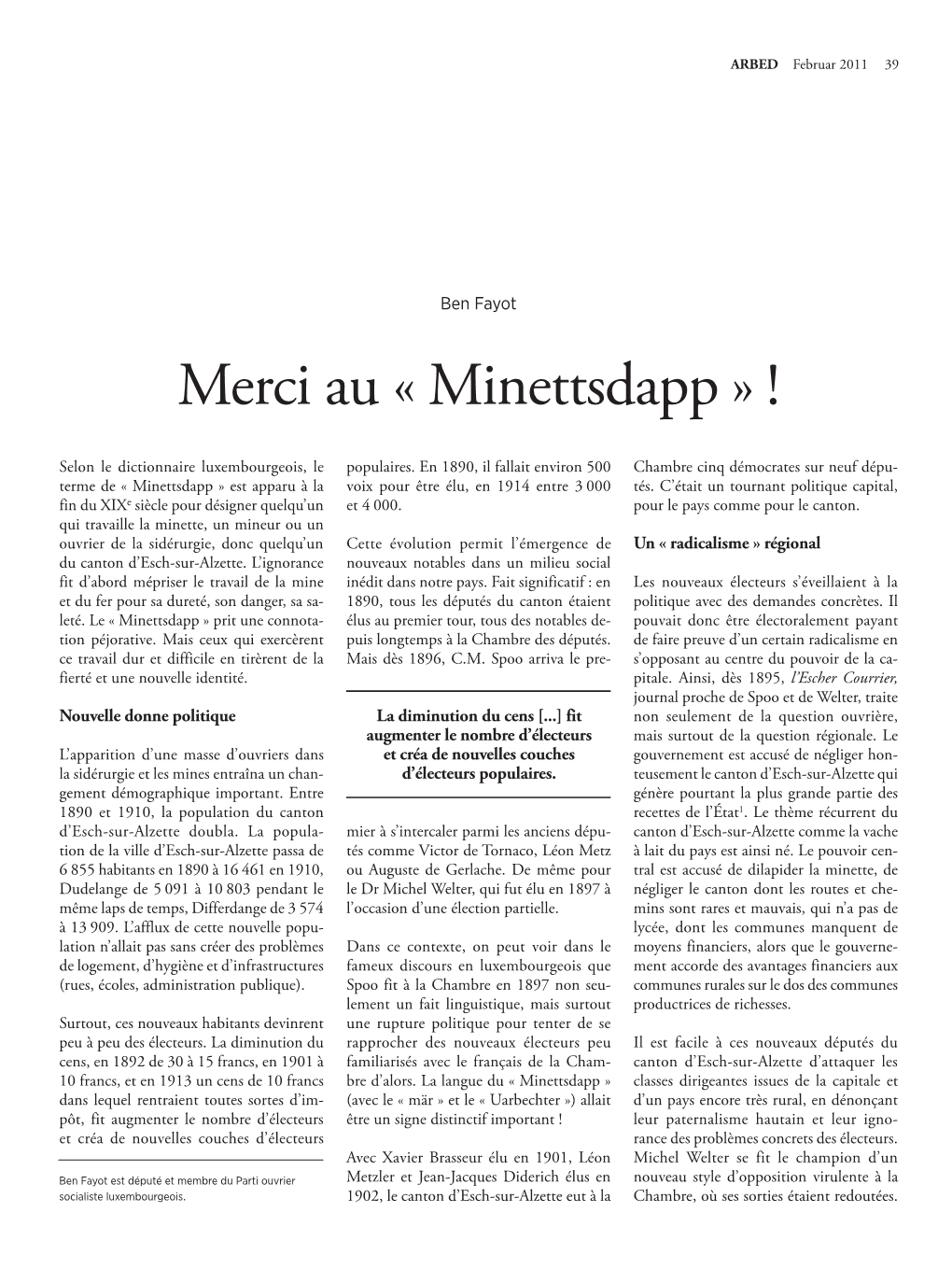 Merci Au « Minettsdapp » !