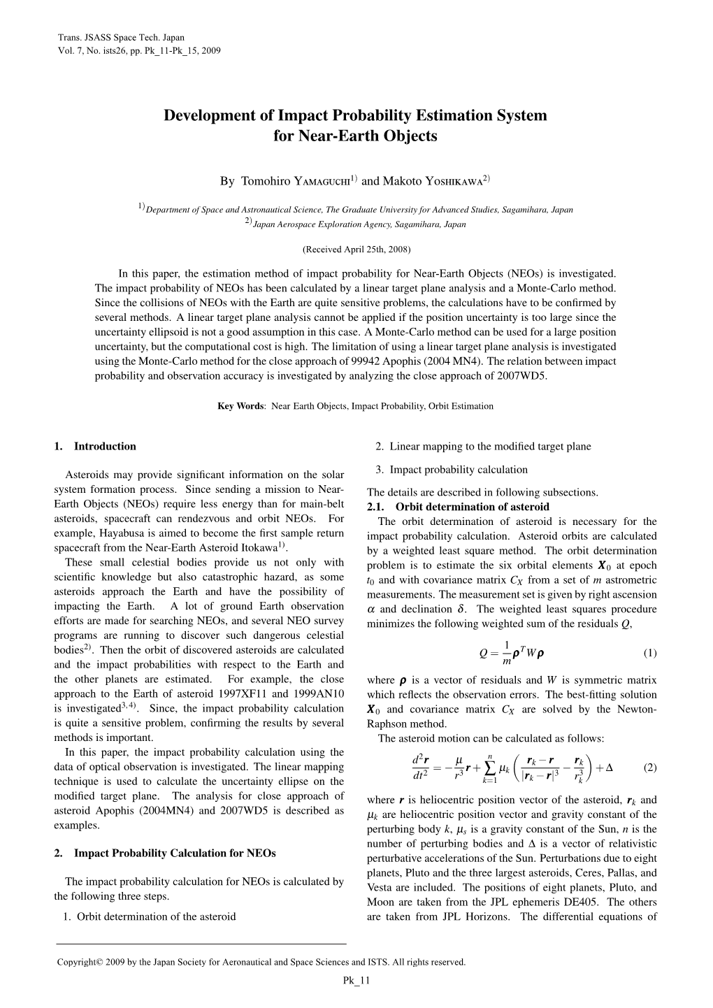 Development of Impact Probability Estimation System for Near-Earth Objects