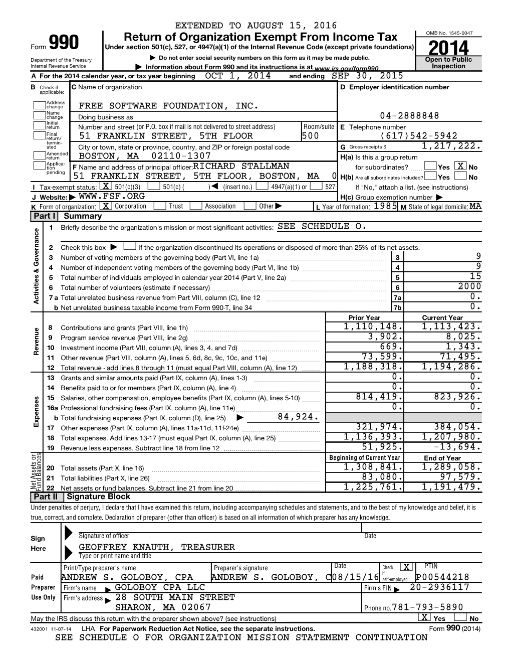 Return of Organization Exempt from Income Tax OMB No