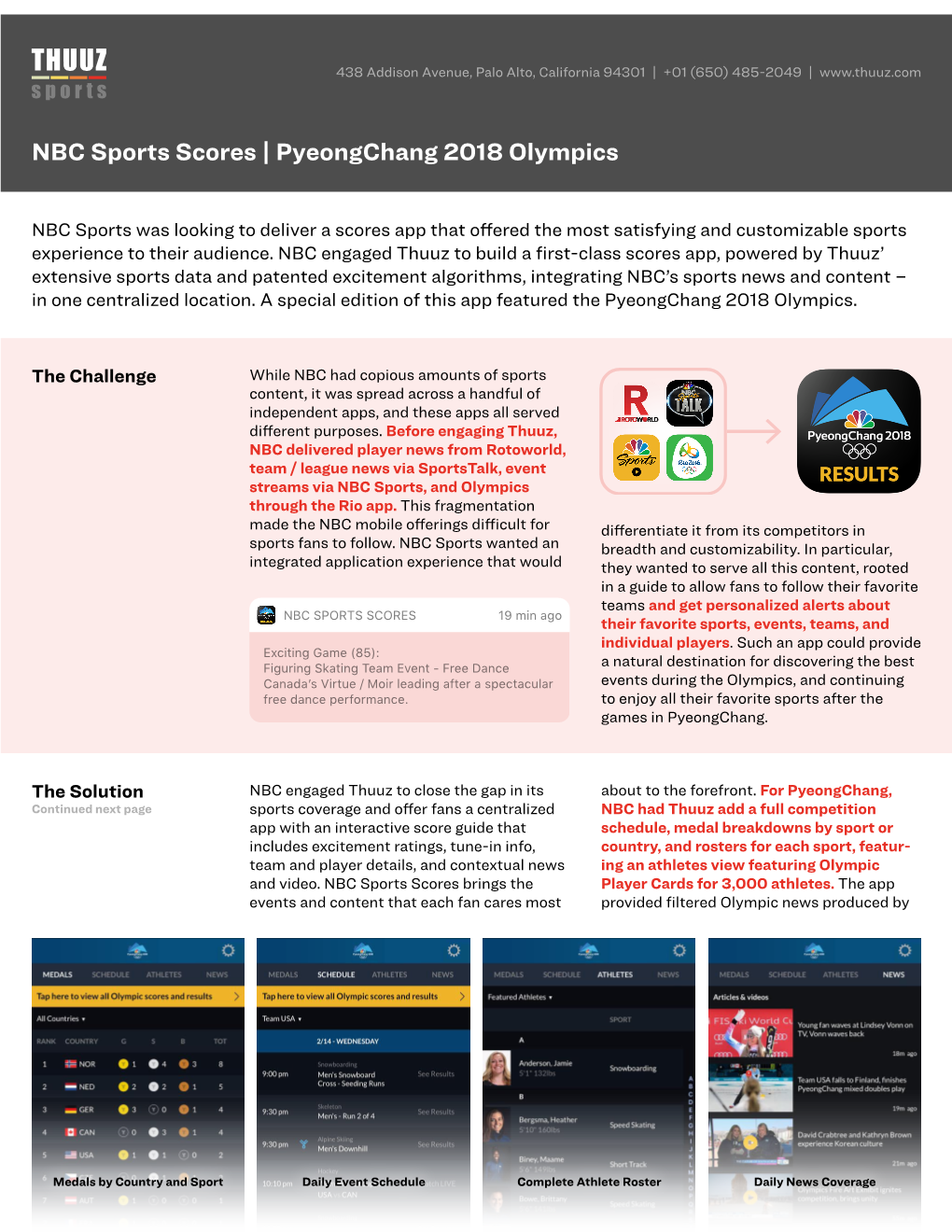 NBC Sports Scores | Pyeongchang 2018 Olympics the NBC Editorial Team, Enhanced by Thuuz’S Patented Excitement Ratings, Customized Headlines, and Alerts