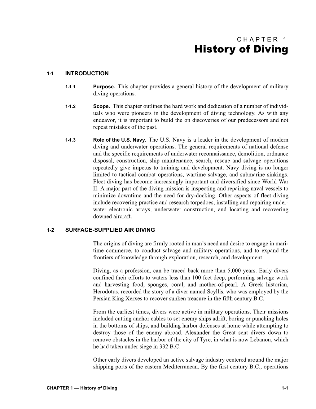 History of Diving