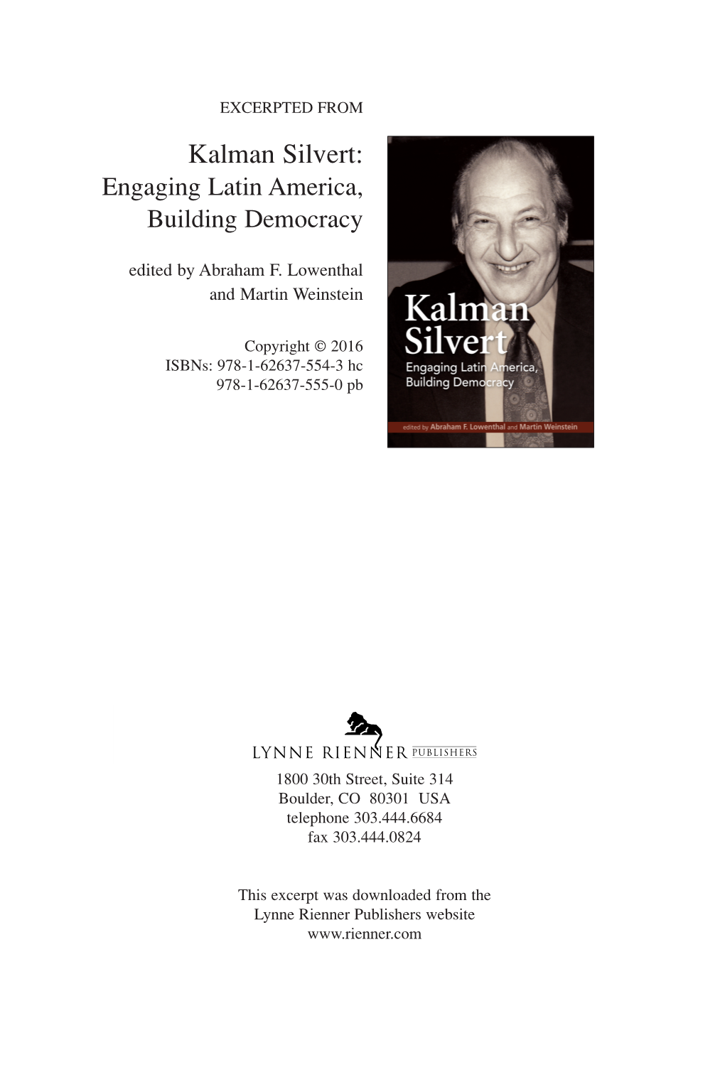 Kalman Silvert: Engaging Latin America, Building Democracy