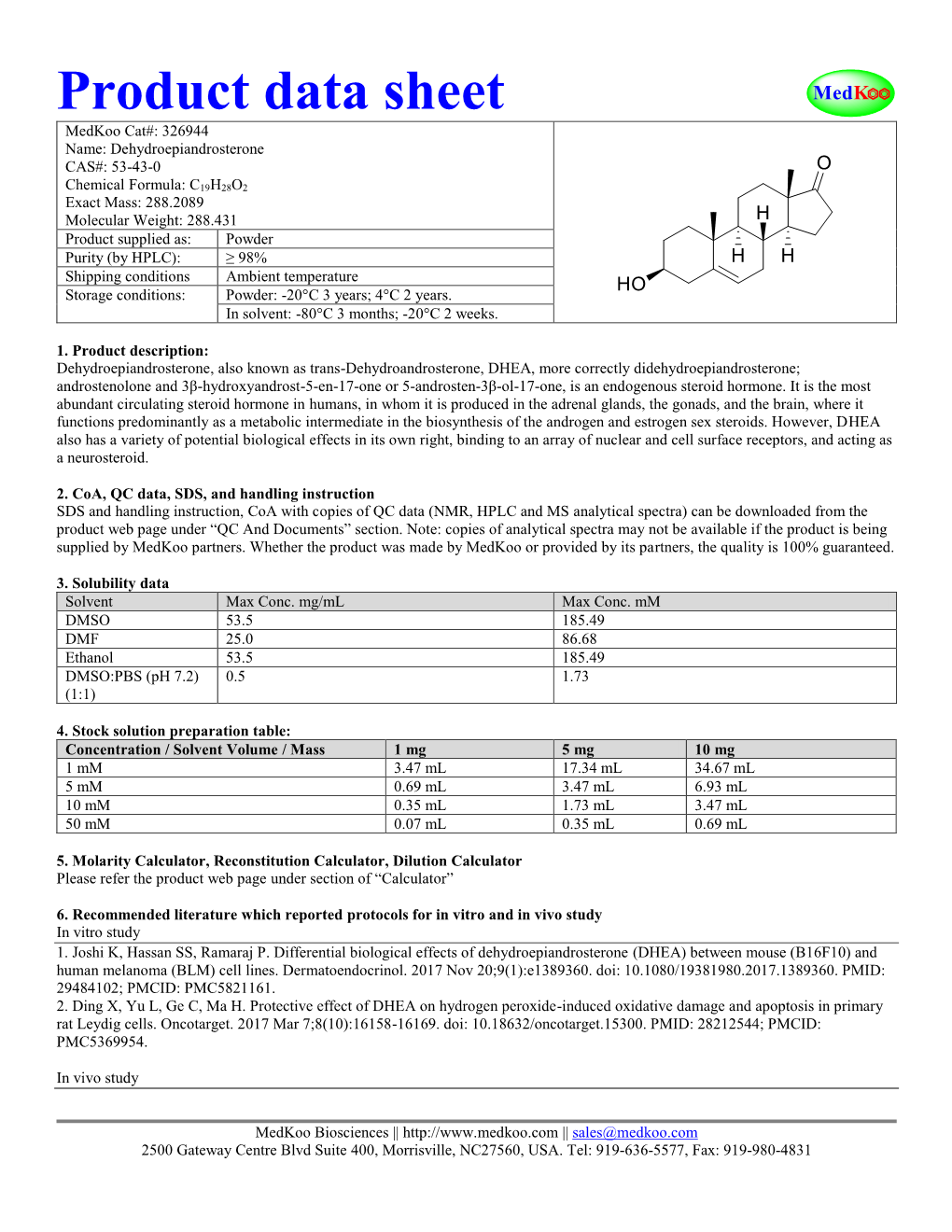 Product Data Sheet