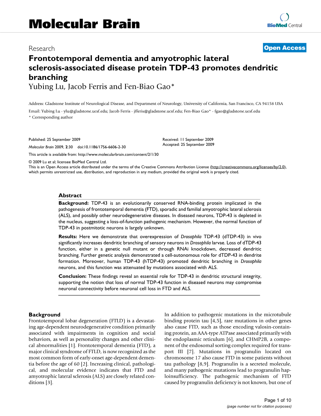 Viewed and Published Immediately Upon Acceptance Cited in Pubmed and Archived on Pubmed Central Yours — You Keep the Copyright