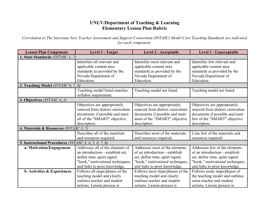 UNLV/Department of Teaching & Learning