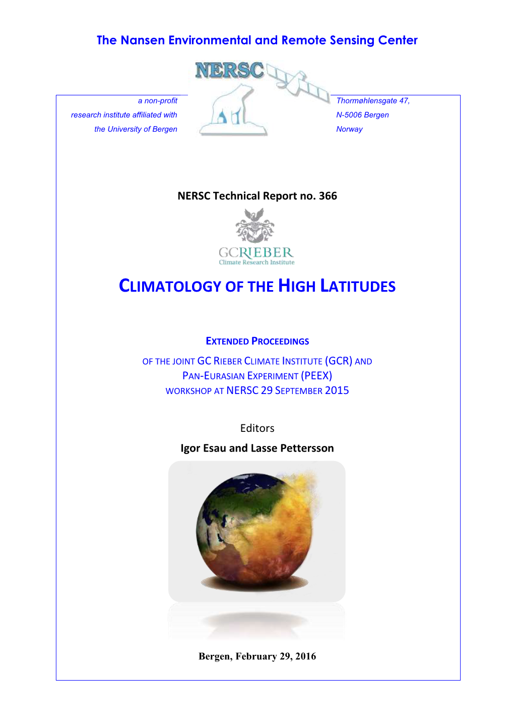 Climatology of the High Latitudes
