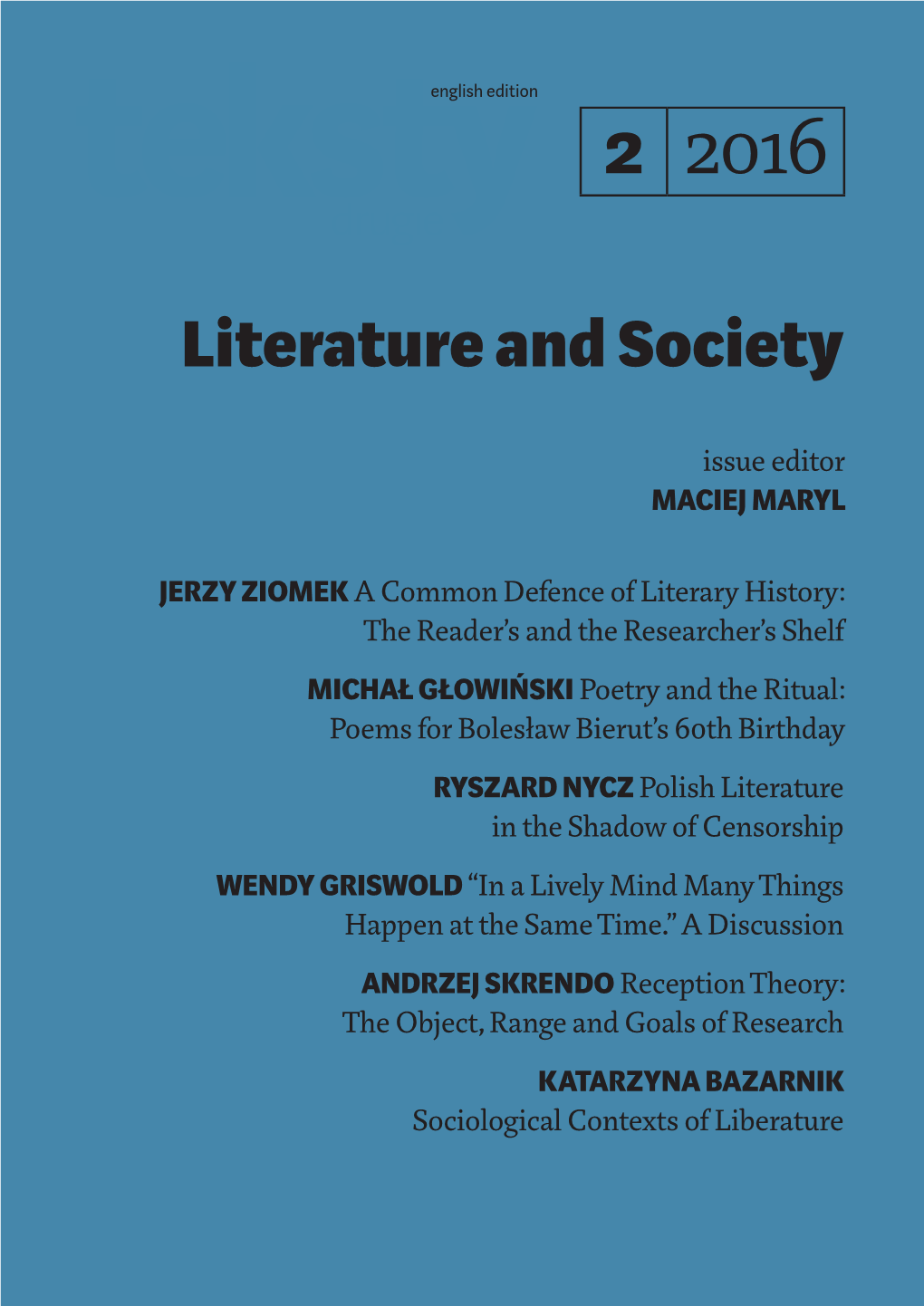 Literature and Society