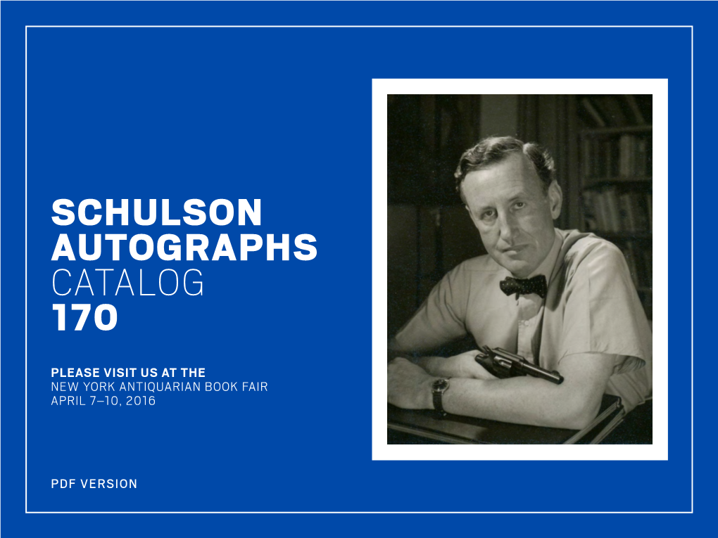 Schulson Autographs Catalog 170