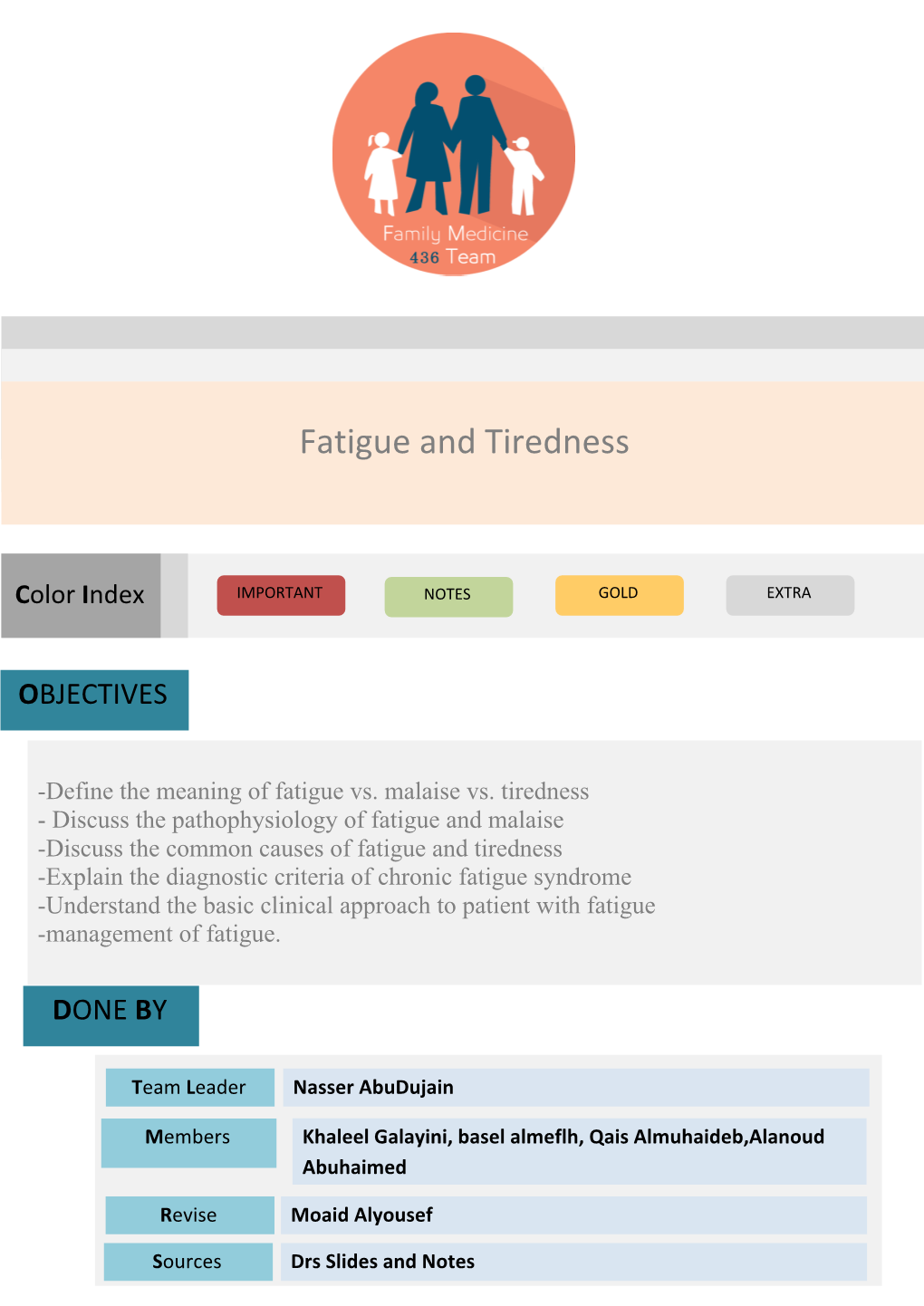 Fatigue and Tiredness