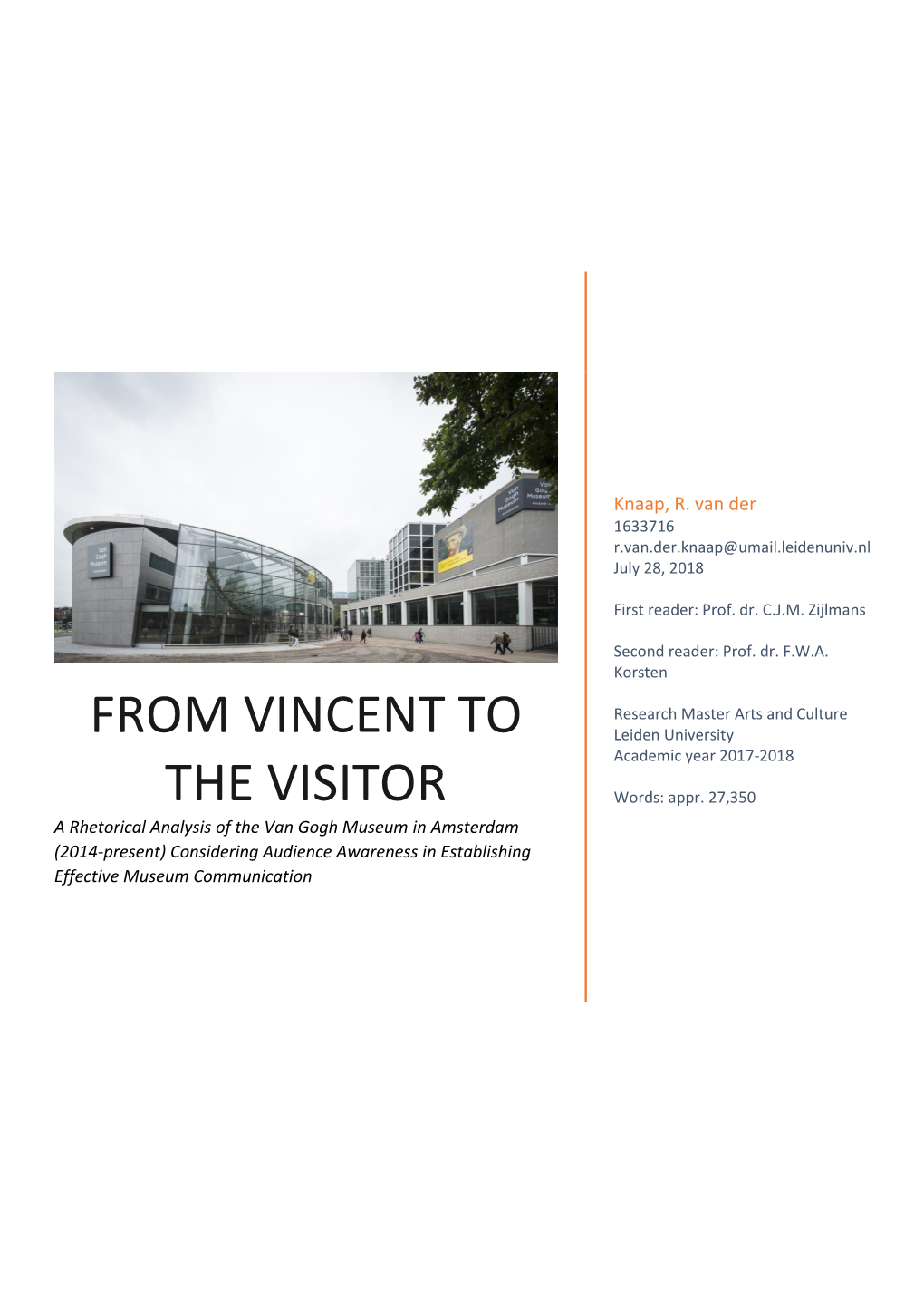 From Vincent to the Visitor” 1