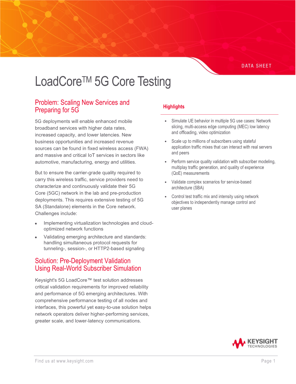 Loadcore™ 5G Core Testing