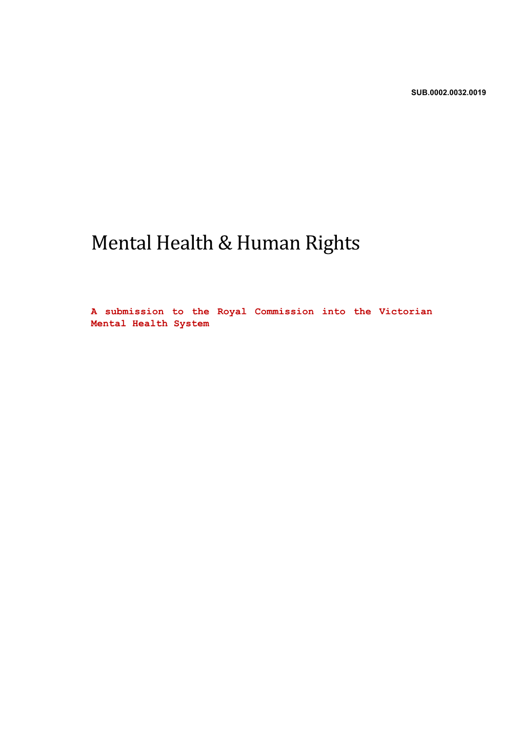 Mental Health & Human Rights