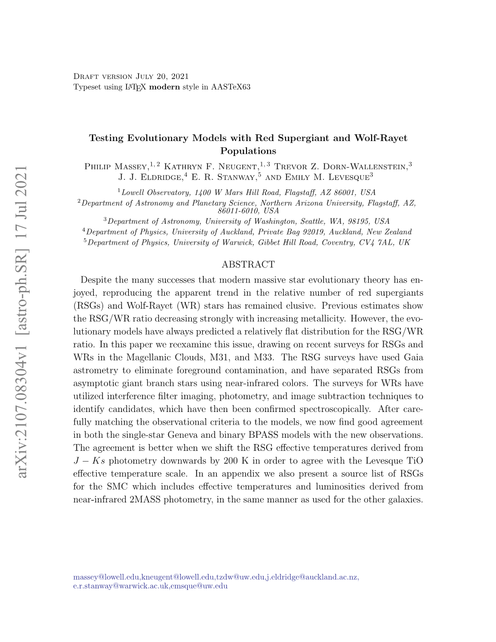 Arxiv:2107.08304V1 [Astro-Ph.SR] 17 Jul 2021