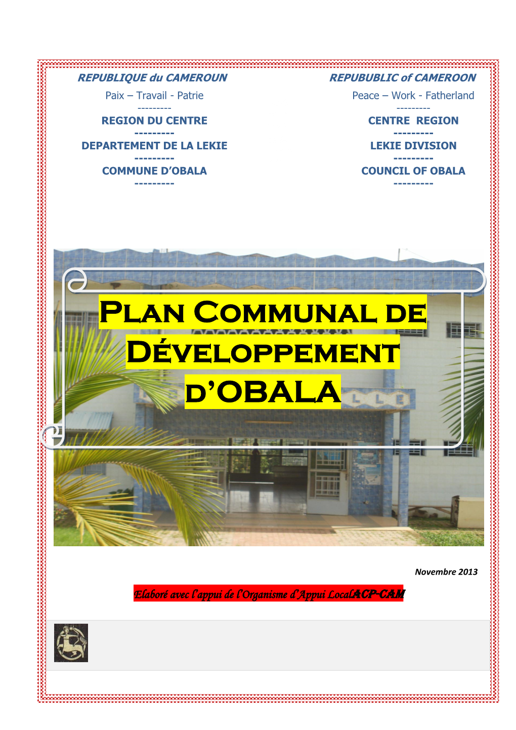 Plan Communal De Développement D'obala