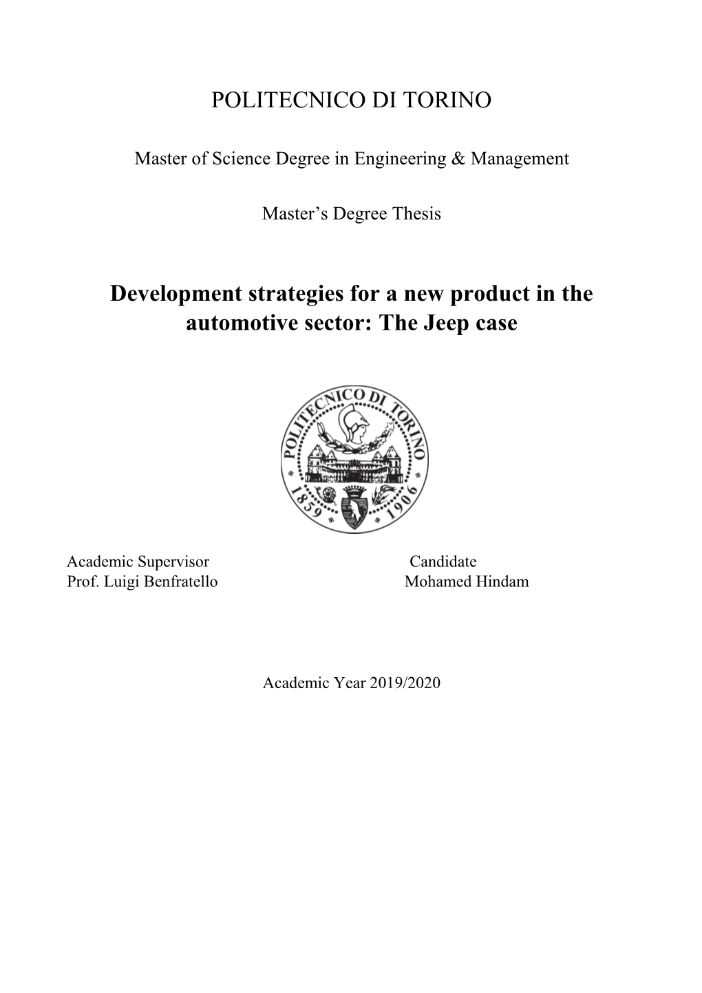 Development Strategies for a New Product in the Automotive Sector: the Jeep Case