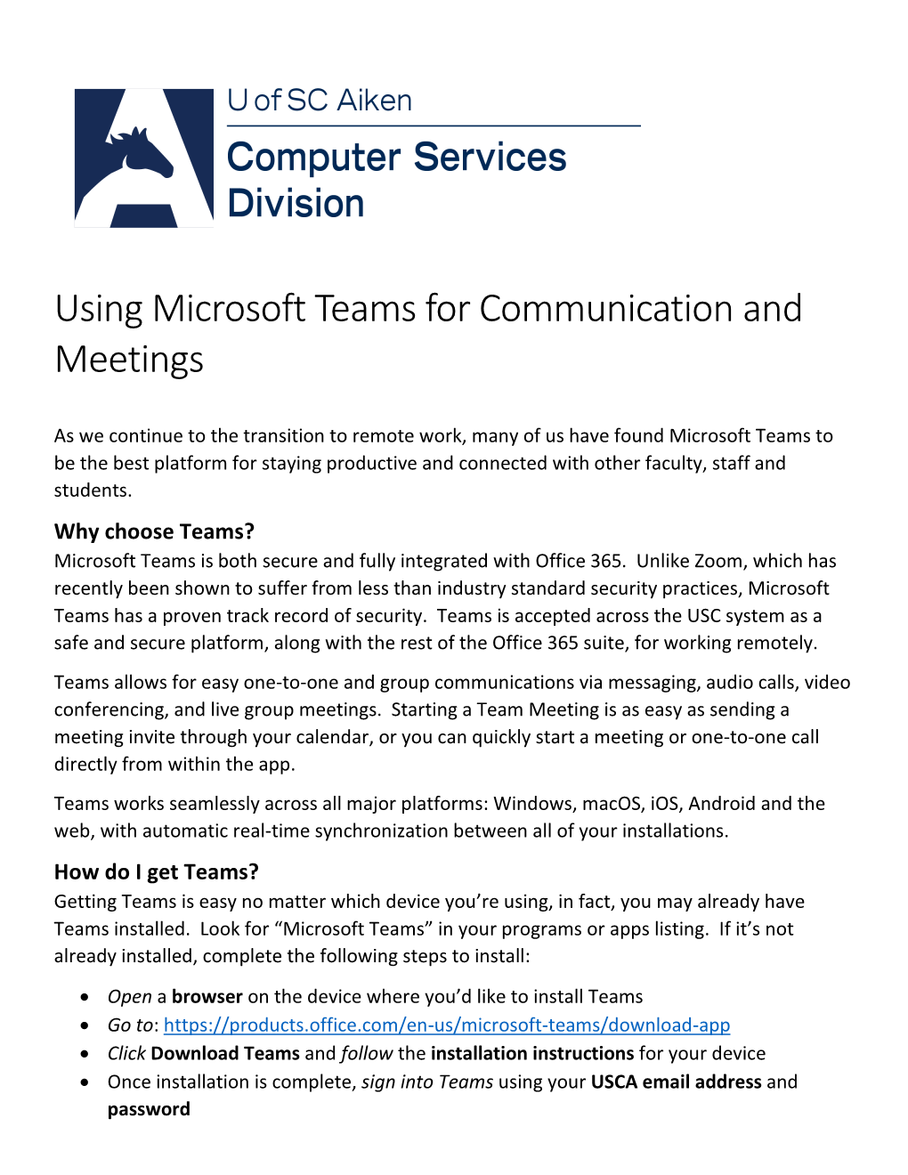 Using Microsoft Teams for Communication and Meetings