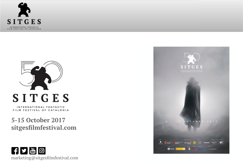 5-15 October 2017 Sitgesfilmfestival.Com