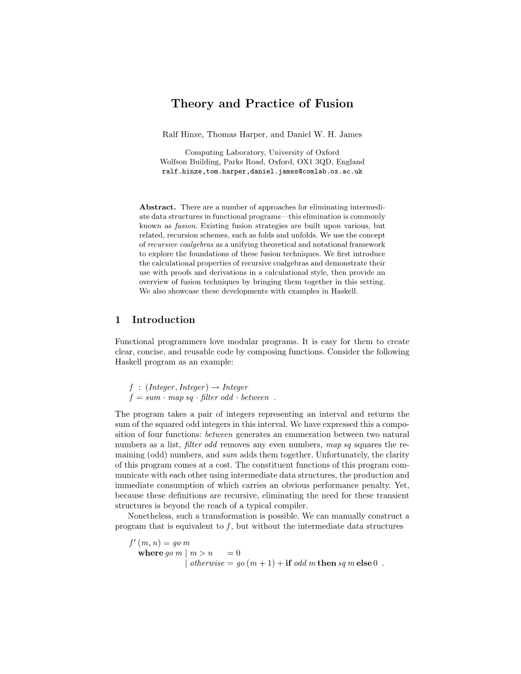 Theory and Practice of Fusion