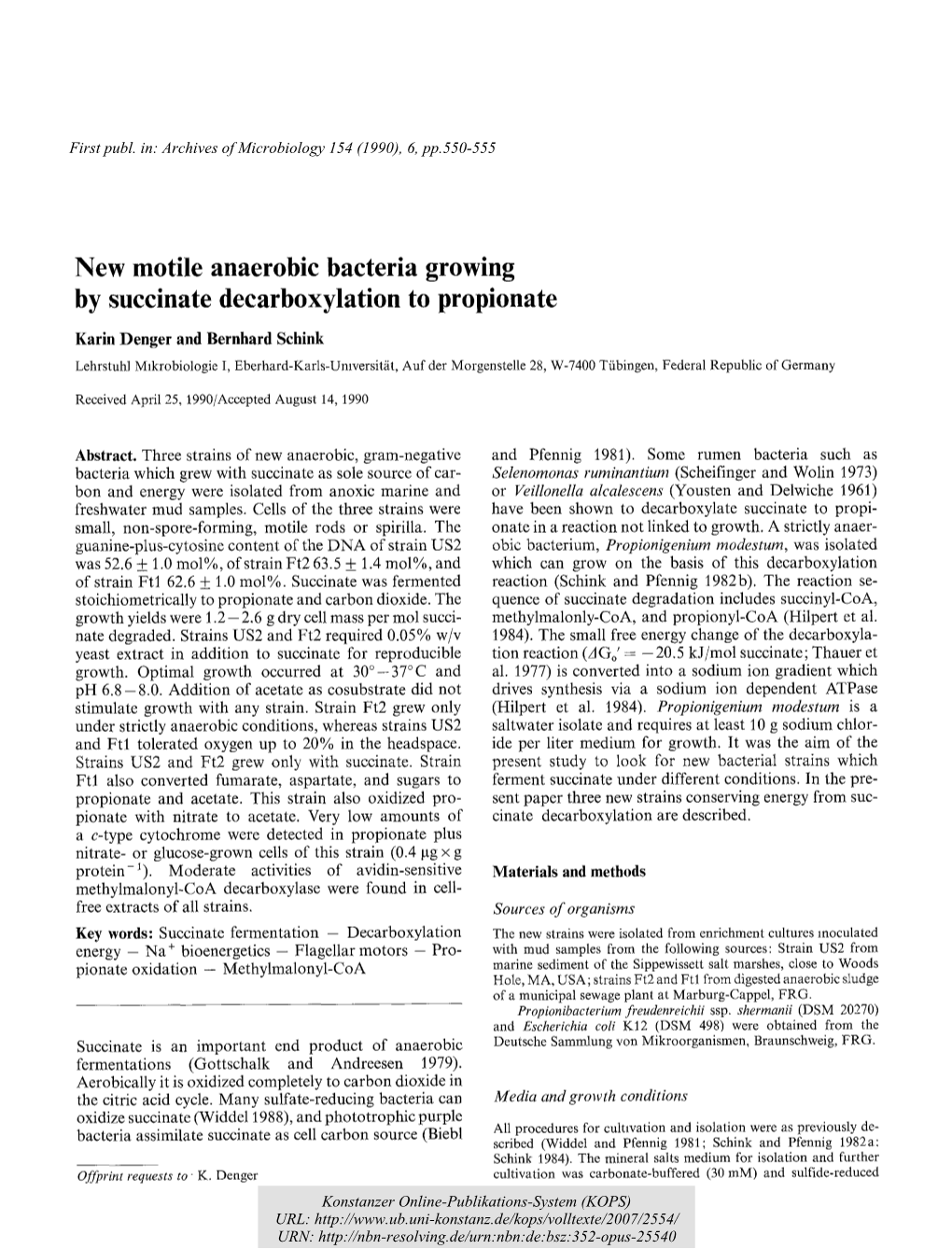 New Motile Anaerobic Bacteria Growing by Succinate Decarboxylation to Propionate