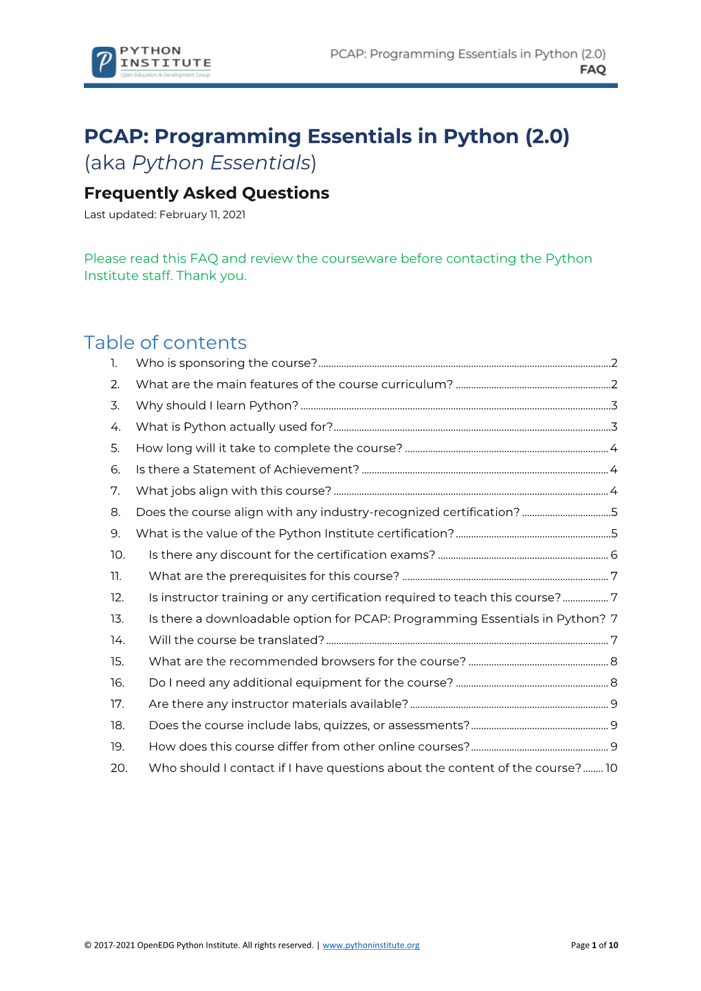 PCAP: Programming Essentials in Python (2.0) (Aka Python Essentials)