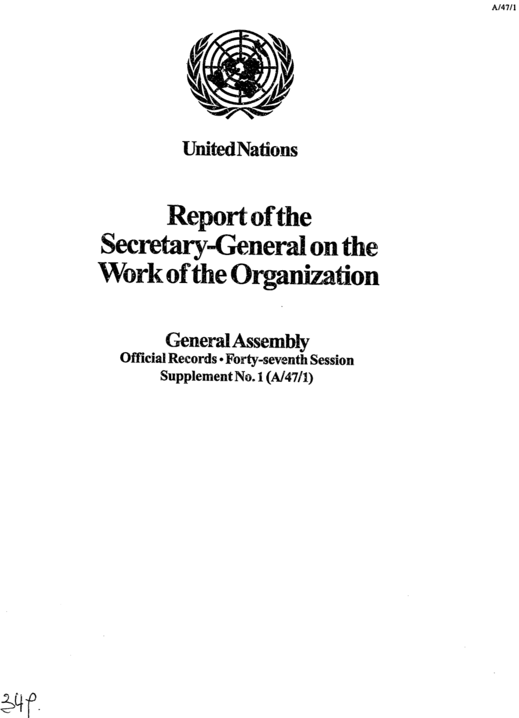 Reportofthe Workoftheorganization