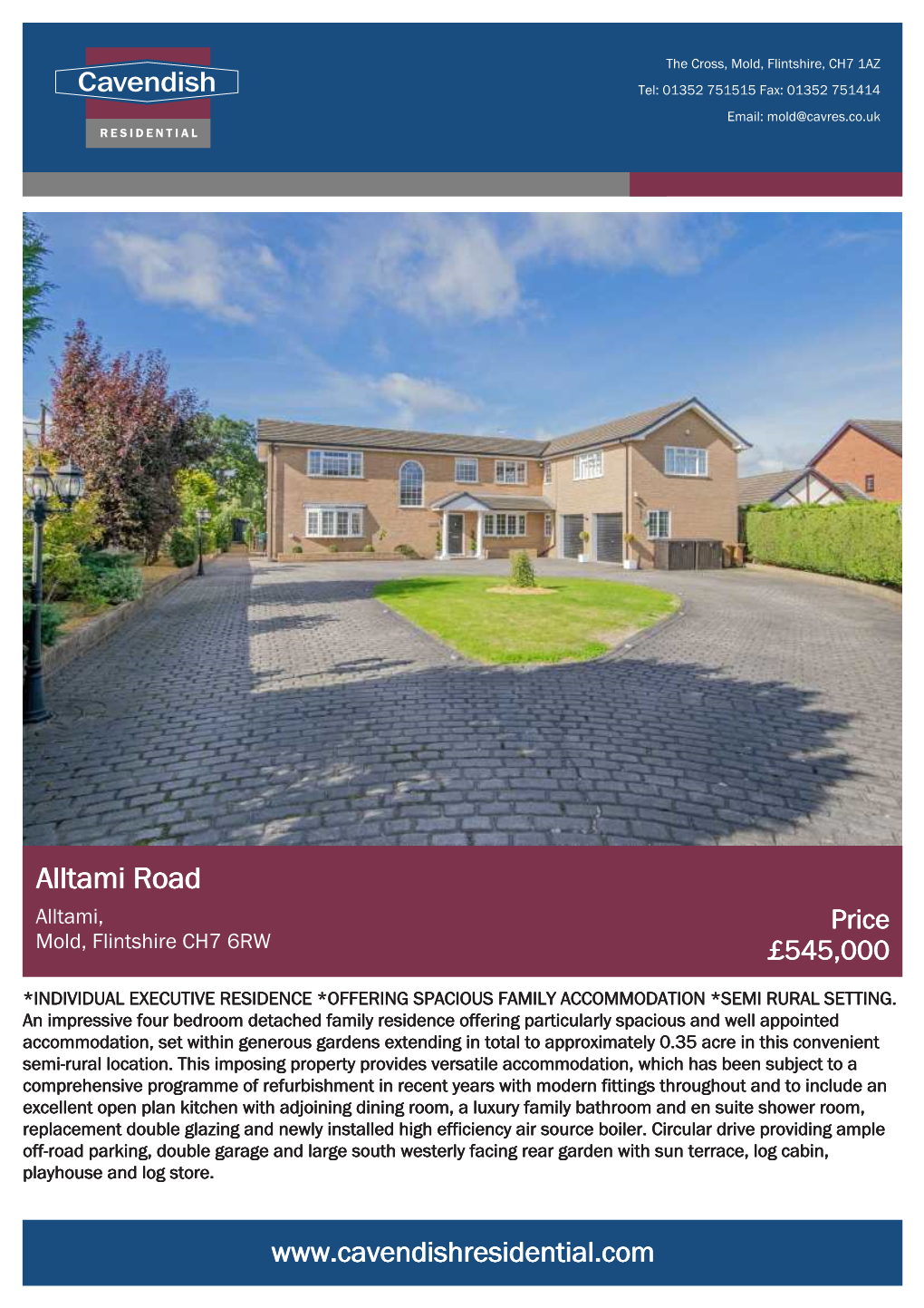 Alltami Road Alltami, Price Mold, Flintshire CH7 6RW £545,000