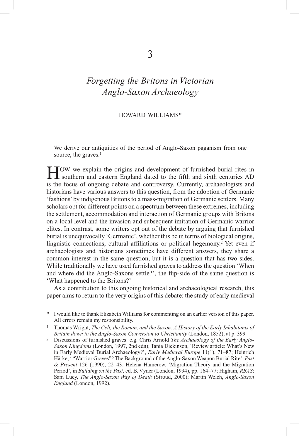 Forgetting the Britons in Victorian Anglo-Saxon Archaeology